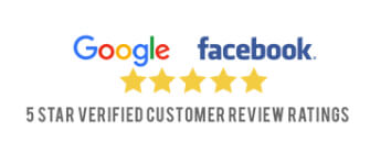 Five Star Customer Rating on Google and Facebook